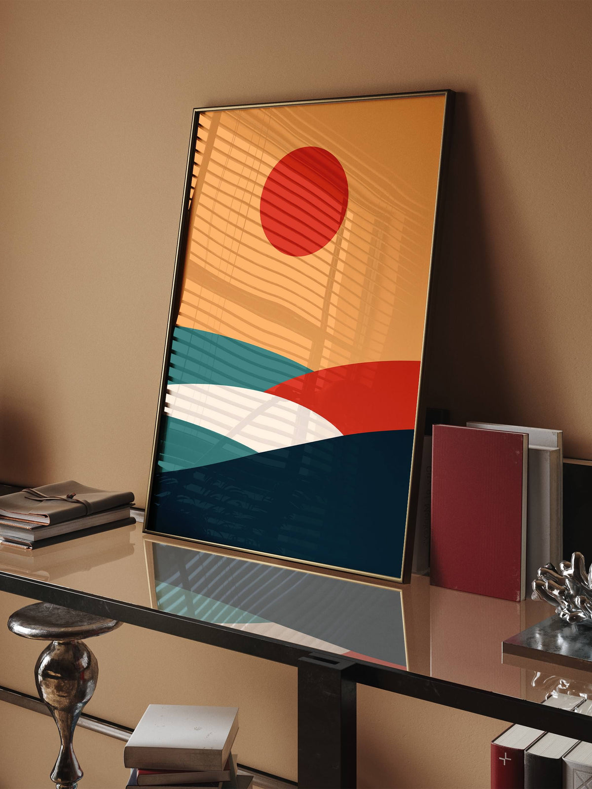 Rød sol Plakat – The Poster Square