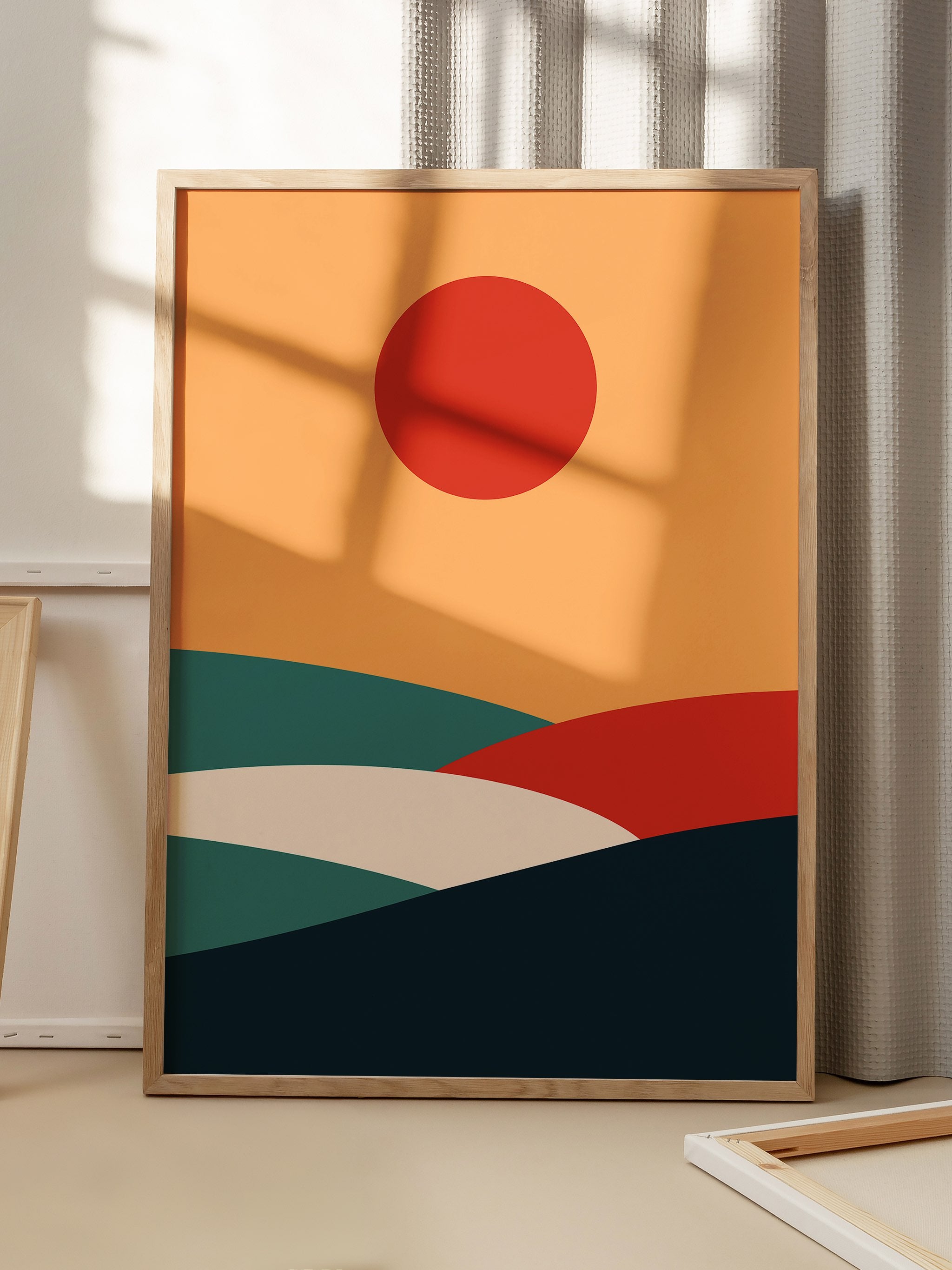Rød sol Plakat – The Poster Square