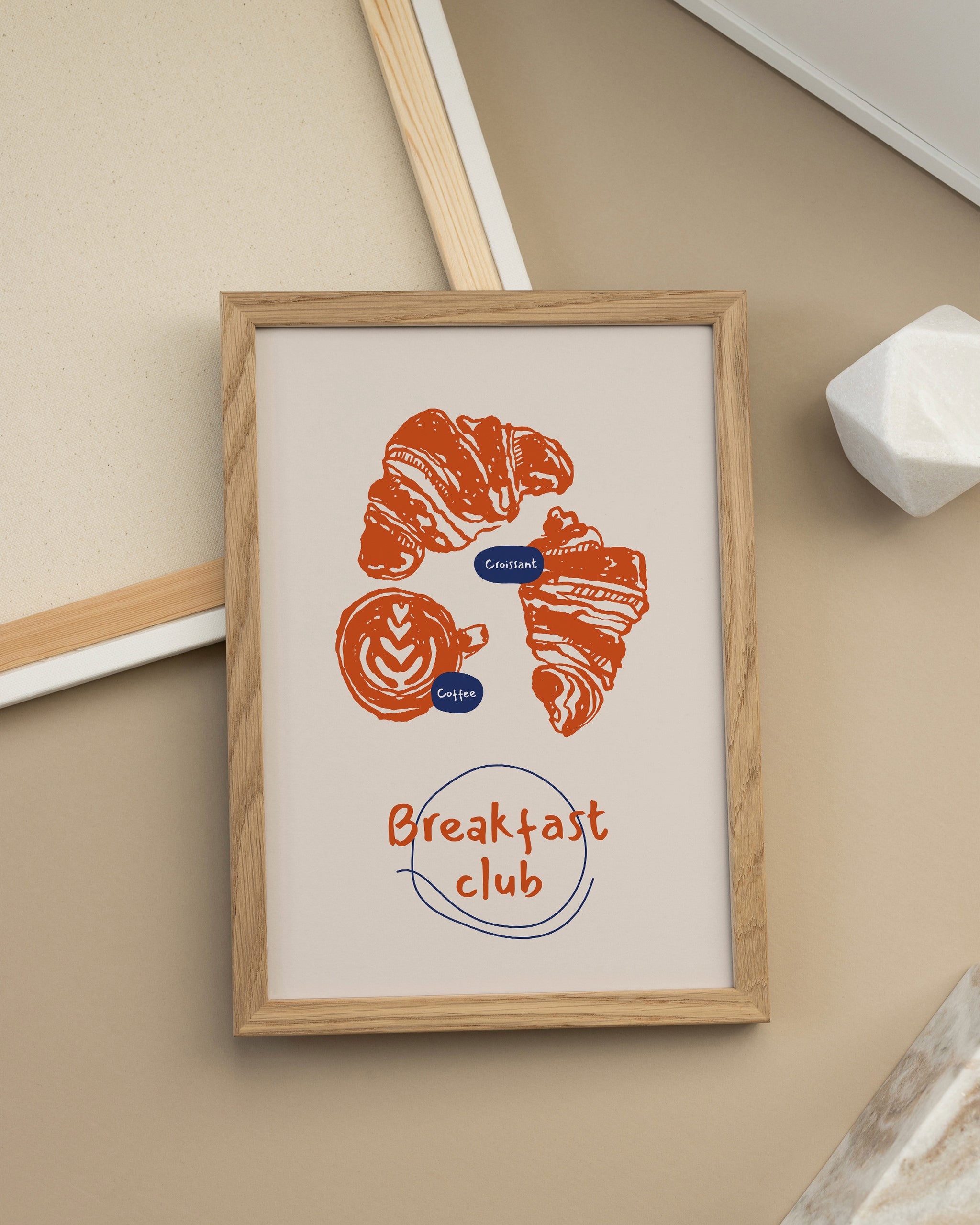 Croissant & Coffee Charm-psoter-wall_art-decor-The Poster Square