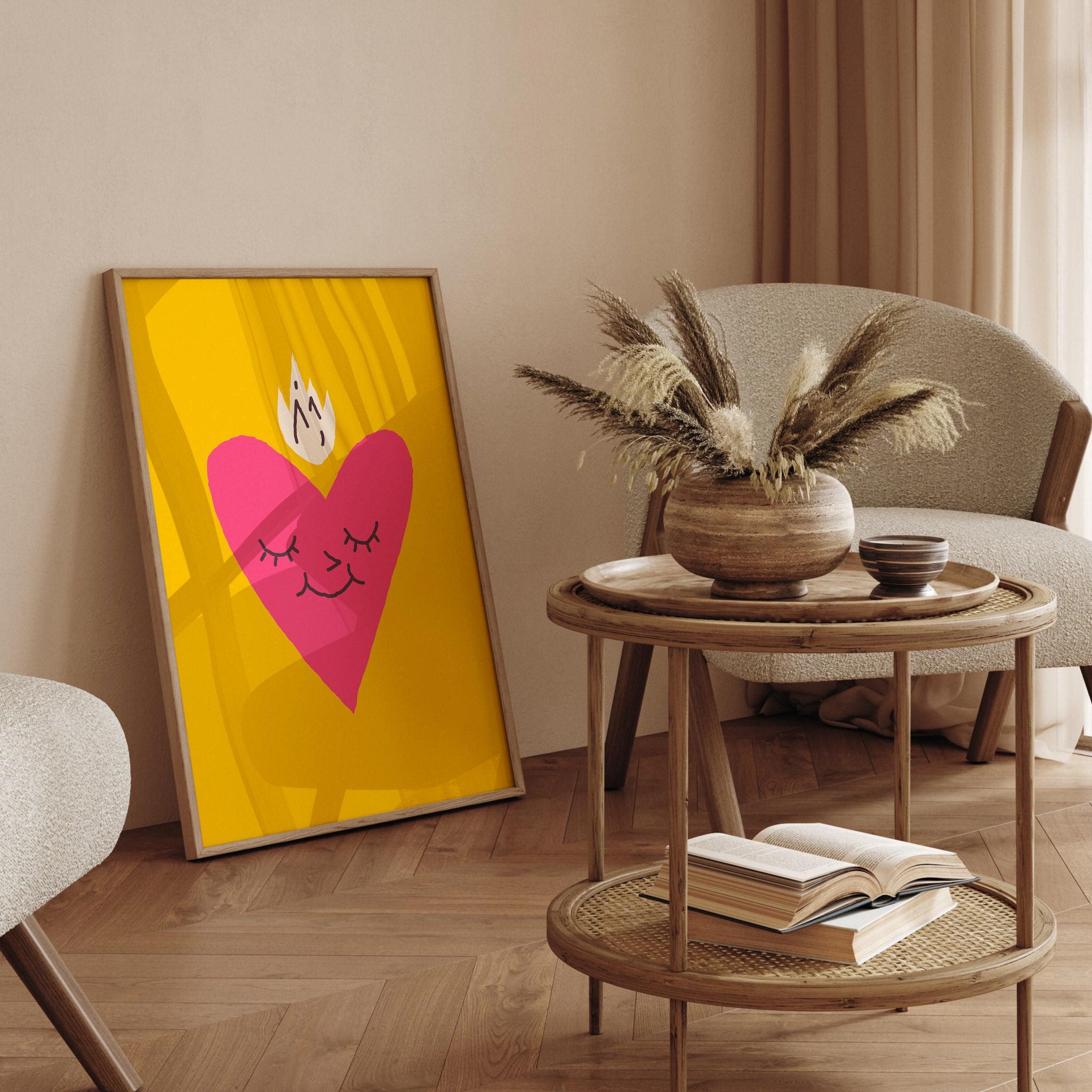 Passionate Flaming Heart poster for energetic decor